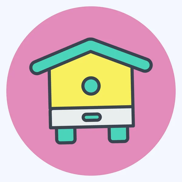 Icon Beehive Suitable Bee Farm Color Mate Style Simple Design - Stok Vektor