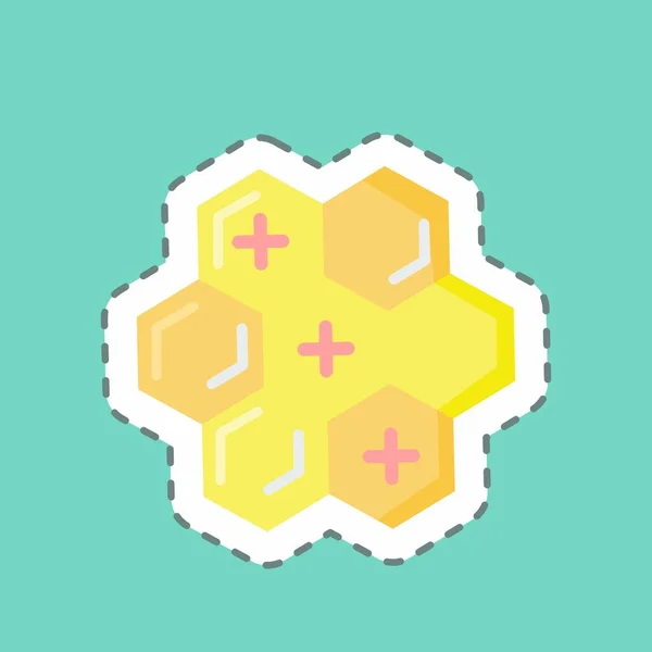 Sticker Lijn Doorgesneden Propolis Geschikt Voor Bee Farm Eenvoudig Ontwerp — Stockvector