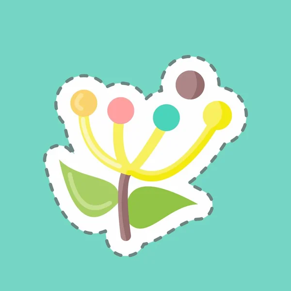 Sticker Line Cut Pollen Suitable Bee Farm Simple Design Editable — Image vectorielle