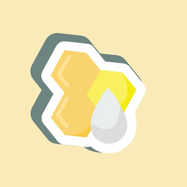 Sticker Honingraat Geschikt Voor Bee Farm Eenvoudig Ontwerp Bewerkbaar Ontwerp — Stockvector