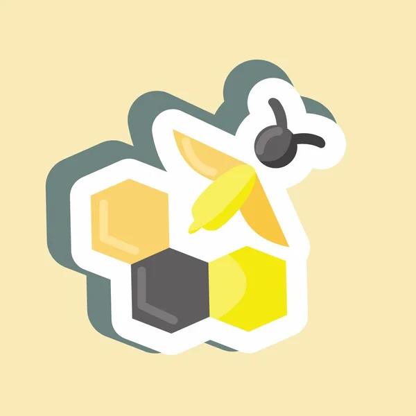 Sticker Bee Farm Suitable Bee Farm Simple Design Editable Design — Stock Vector