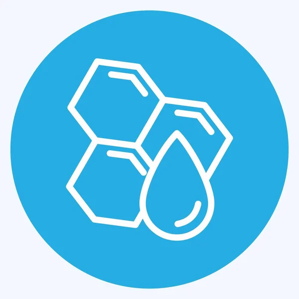 Icon Honeycomb Suitable Bee Farm Blue Eyes Style Simple Design — Stockvektor