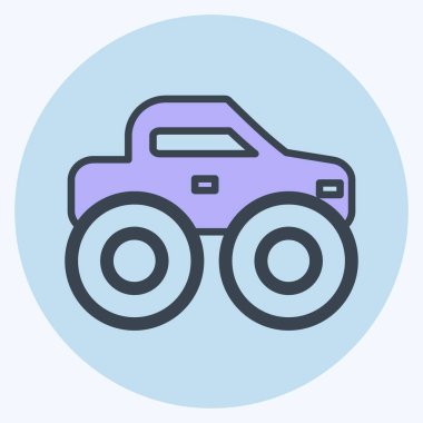 Simge Canavarı Kamyonu. Eğitim sembolü için uygun. renk arkadaşı stili. Basit dizayn edilebilir. tasarım şablonu. Basit resimleme