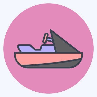 Simge Jet Ski. Eğitim sembolü için uygun. renk arkadaşı stili. Basit dizayn edilebilir. tasarım şablonu. Basit resimleme