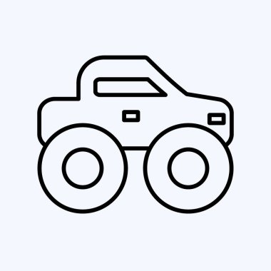 Icon Monster Truck. suitable for Education symbol. line style. simple design editable. design template vector. simple illustration