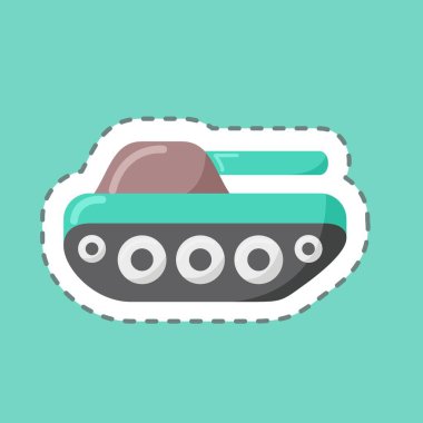 Çıkartma hattı Tank 'ı kesti. Eğitim sembolü için uygun. Basit dizayn edilebilir. tasarım şablonu. Basit resimleme