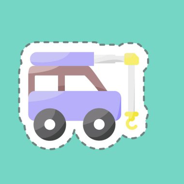 Çıkartma çizgisi Crane 'i kesti. Eğitim sembolü için uygun. Basit dizayn edilebilir. tasarım şablonu. Basit resimleme