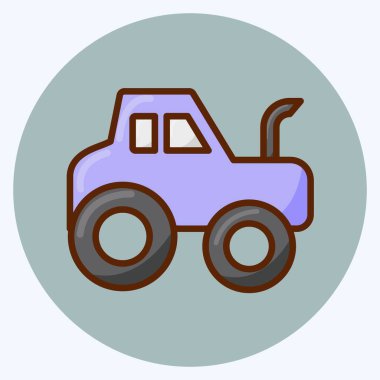 Simge traktörü. Eğitim sembolü için uygun. Düz stil. Basit dizayn edilebilir. tasarım şablonu. Basit resimleme