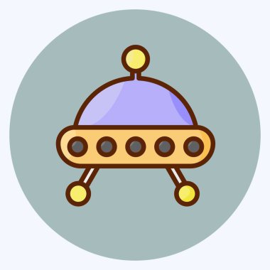 Simge Uzay Mekiği. Eğitim sembolü için uygun. Düz stil. Basit dizayn edilebilir. tasarım şablonu. Basit resimleme