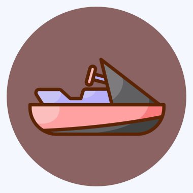 Simge Jet Ski. Eğitim sembolü için uygun. Düz stil. Basit dizayn edilebilir. tasarım şablonu. Basit resimleme