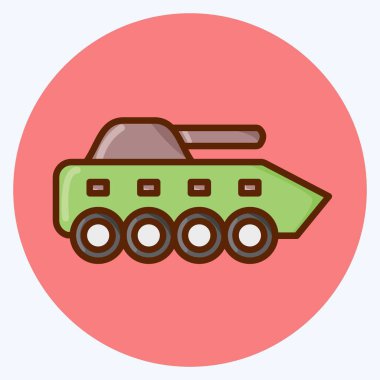 Icon Piyade Tankı. Eğitim sembolü için uygun. Düz stil. Basit dizayn edilebilir. tasarım şablonu. Basit resimleme