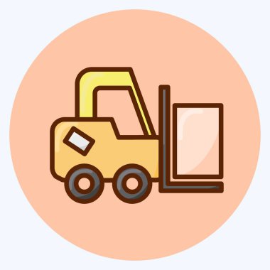 Simge Forklift. Eğitim sembolü için uygun. Düz stil. Basit dizayn edilebilir. tasarım şablonu. Basit resimleme