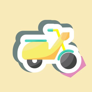Sticker Scooter. Eğitim sembolü için uygun. Basit dizayn edilebilir. tasarım şablonu. Basit resimleme