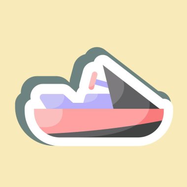 Etiket Jet Ski. Eğitim sembolü için uygun. Basit dizayn edilebilir. tasarım şablonu. Basit resimleme