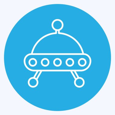 Simge Uzay Mekiği. Eğitim sembolü için uygun. Mavi gözlü. Basit dizayn edilebilir. tasarım şablonu. Basit resimleme