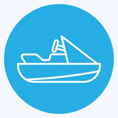 Simge Jet Ski. Eğitim sembolü için uygun. Mavi gözlü. Basit dizayn edilebilir. tasarım şablonu. Basit resimleme