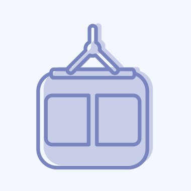 Simgesel Kablo Araba. Eğitim sembolü için uygun. İki ton stili. Basit dizayn edilebilir. tasarım şablonu. Basit resimleme