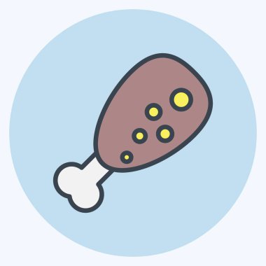 Icon Tavuk Bacağı. Et için uygun. renk arkadaşı stili. Basit dizayn edilebilir. tasarım şablonu. Basit resimleme