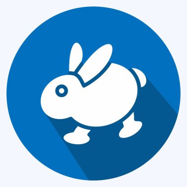 Simge Tavşan. Et için uygun. Uzun gölge tarzı. Basit dizayn edilebilir. tasarım şablonu. Basit resimleme