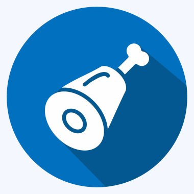 Simge jambonu. Et için uygun. Uzun gölge tarzı. Basit dizayn edilebilir. tasarım şablonu. Basit resimleme