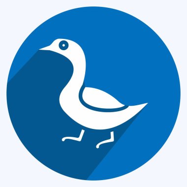 Simge Kaz. Et için uygun. Uzun gölge tarzı. Basit dizayn edilebilir. tasarım şablonu. Basit resimleme