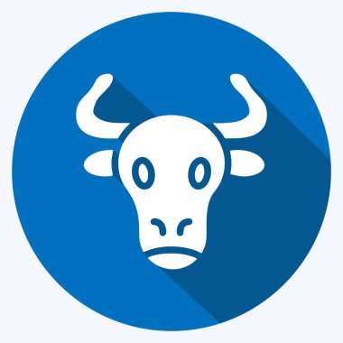 Simgesel Biftek. Et için uygun. Uzun gölge tarzı. Basit dizayn edilebilir. tasarım şablonu. Basit resimleme