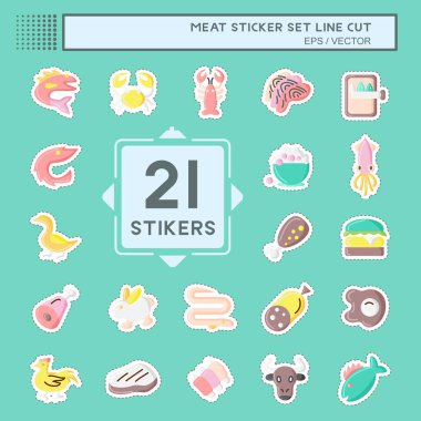 Çıkartma çizgisi kesilmiş et. Yemek için uygun. Basit dizayn edilebilir. tasarım şablonu. Basit resimleme