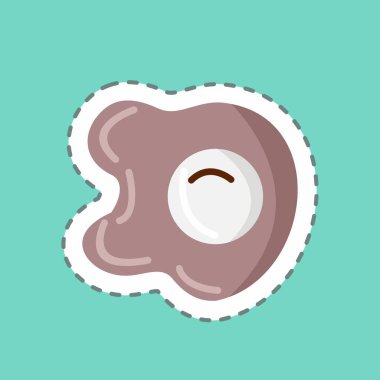 Çıkartma çizgisi kızarmış yumurtayı kesti. Et için uygun. Basit dizayn edilebilir. tasarım şablonu. Basit resimleme