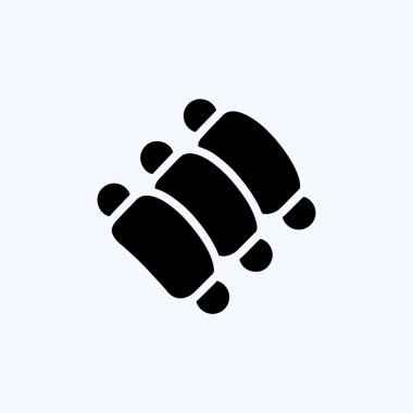 İkon kaburgalar. Et için uygun. Kabartma tarzı. Basit dizayn edilebilir. tasarım şablonu. Basit resimleme