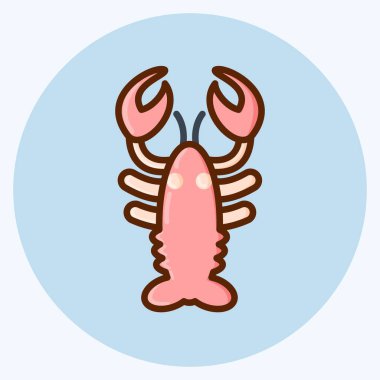 Istakoz. Et için uygun. Düz stil. Basit dizayn edilebilir. tasarım şablonu. Basit resimleme