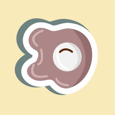 Çıkartmalı sahanda yumurta. Et için uygun. Basit dizayn edilebilir. tasarım şablonu. Basit resimleme