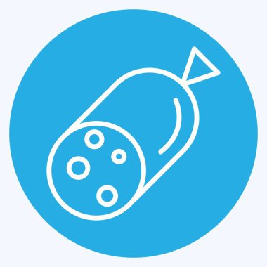 İkon salamı. Et için uygun. Mavi gözlü. Basit dizayn edilebilir. tasarım şablonu. Basit resimleme