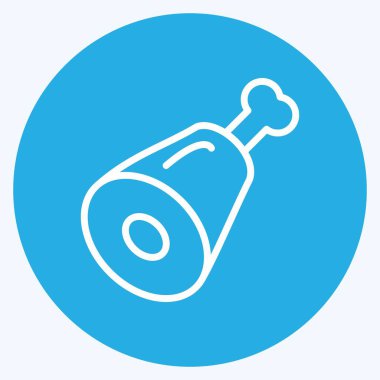 Simge jambonu. Et için uygun. Mavi gözlü. Basit dizayn edilebilir. tasarım şablonu. Basit resimleme