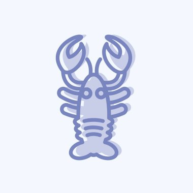 Istakoz. Et için uygun. İki ton stili. Basit dizayn edilebilir. tasarım şablonu. Basit resimleme