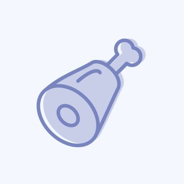 Simge jambonu. Et için uygun. İki ton stili. Basit dizayn edilebilir. tasarım şablonu. Basit resimleme