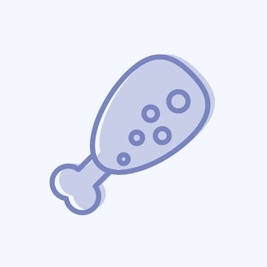 Icon Tavuk Bacağı. Et için uygun. İki ton stili. Basit dizayn edilebilir. tasarım şablonu. Basit resimleme