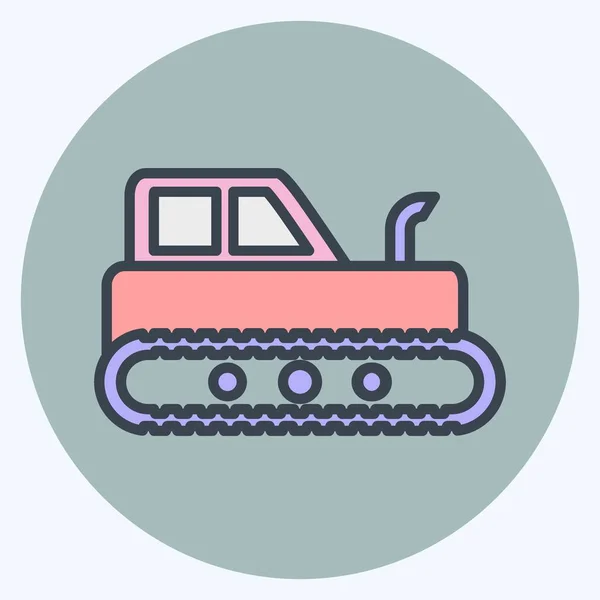 Icon Industrial Tractor Suitable Education Symbol Color Mate Style Simple — Image vectorielle