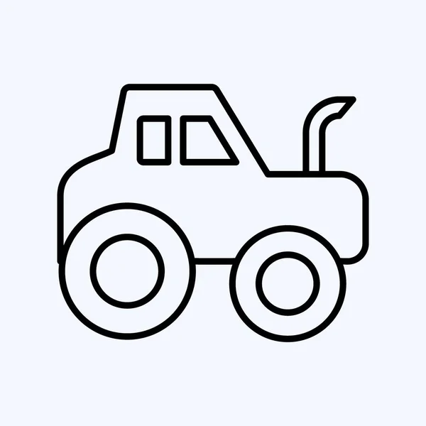 Icon Tractor Suitable Education Symbol Line Style Simple Design Editable — Image vectorielle