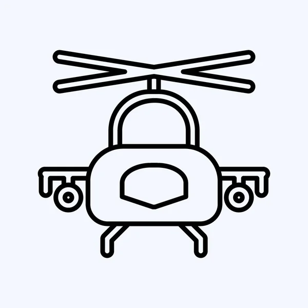 Icon Military Helicopter Suitable Education Symbol Line Style Simple Design — 图库矢量图片