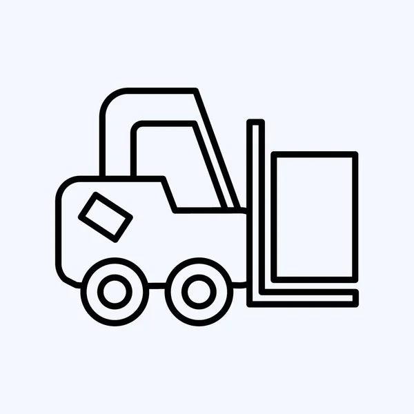 Icon Forklift Suitable Education Symbol Line Style Simple Design Editable — Vettoriale Stock