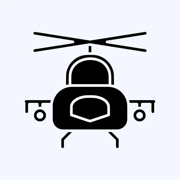 Icon Military Helicopter Suitable Education Symbol Glyph Style Simple Design — 图库矢量图片