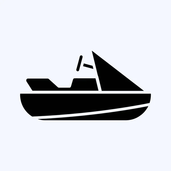 Іконка Джет Лижі Підходить Символу Освіти Стиль Гліфів Простий Дизайн — стоковий вектор