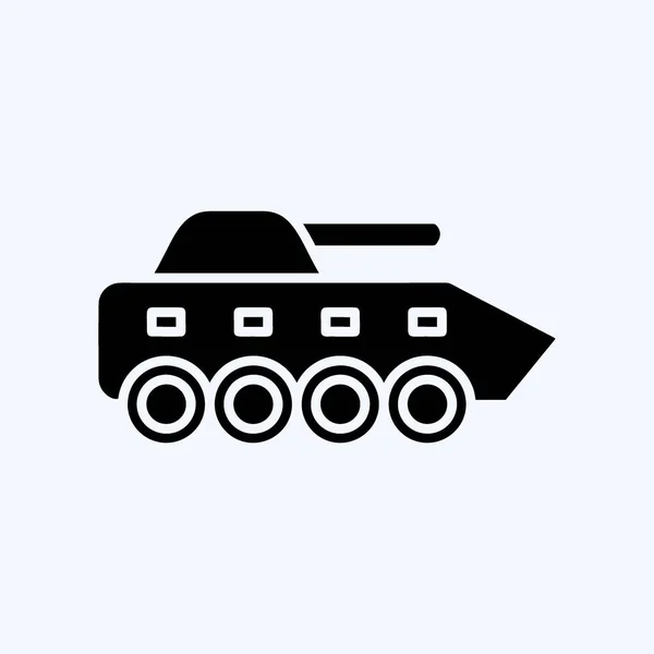 Tanque Infantería Icono Adecuado Para Símbolo Educación Estilo Glifo Diseño — Vector de stock