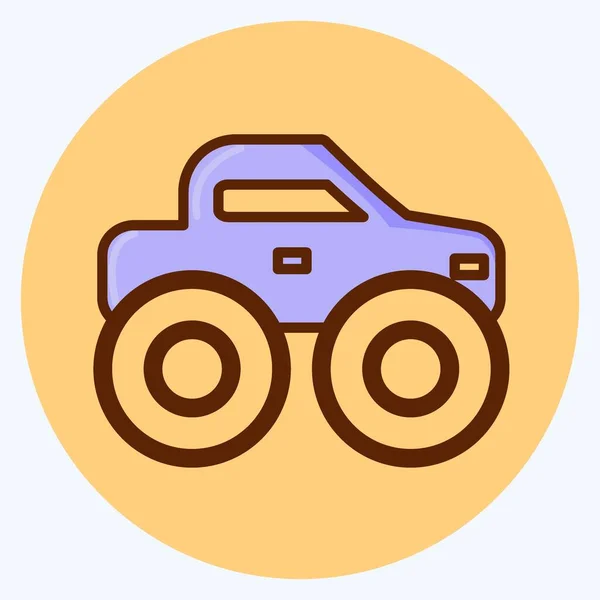 Icon Monster Truck Suitable Education Symbol Flat Style Simple Design — Stockový vektor