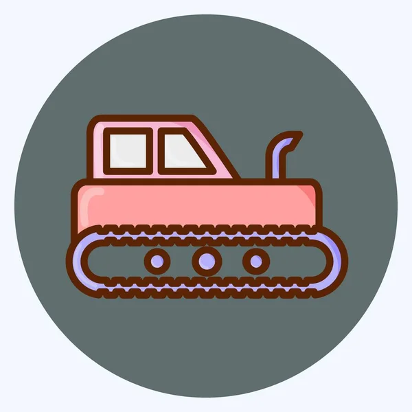 Icon Industrial Tractor Suitable Education Symbol Flat Style Simple Design — Stock vektor