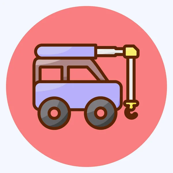 Icon Crane Suitable Education Symbol Flat Style Simple Design Editable — Stockvector