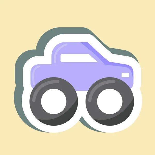 Sticker Monster Truck Suitable Education Symbol Simple Design Editable Design — стоковый вектор