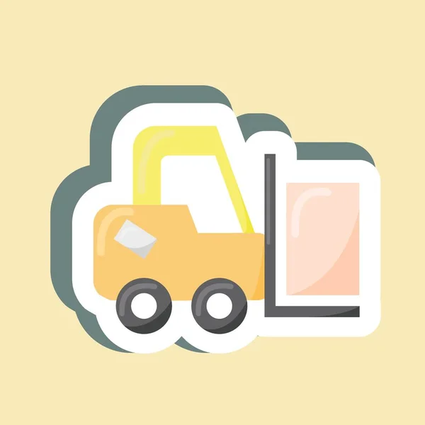 Sticker Forklift Suitable Education Symbol Simple Design Editable Design Template — Stockový vektor