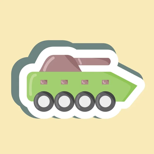 Sticker Infanterie Tank Geschikt Voor Onderwijs Symbool Eenvoudig Ontwerp Bewerkbaar — Stockvector