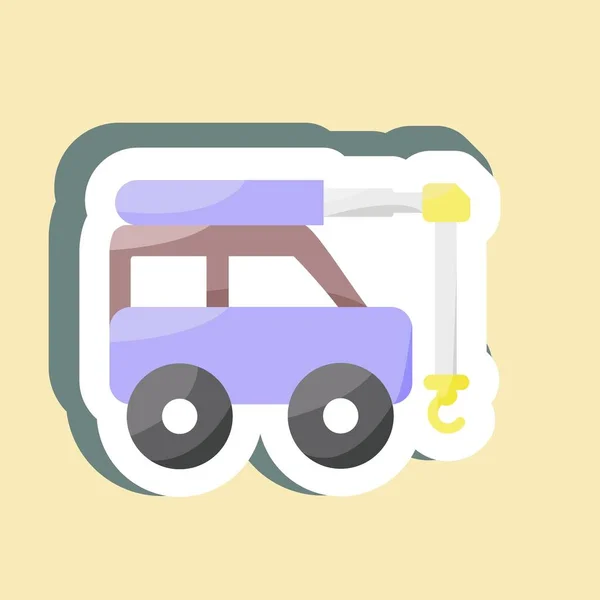 Sticker Crane Suitable Education Symbol Simple Design Editable Design Template — Image vectorielle